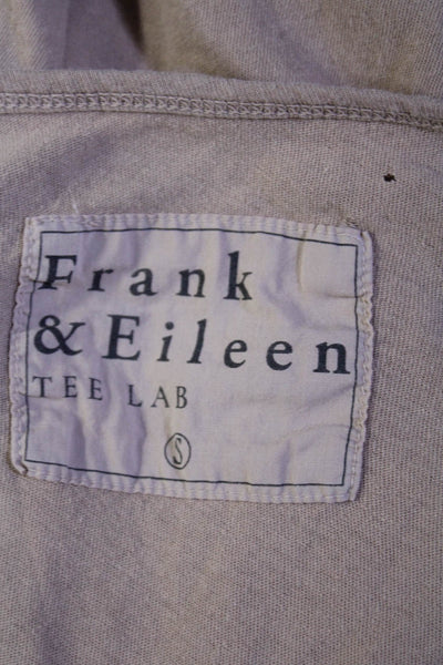 Frank & Eileen Womens Asymmetrical Tee Shirt Beige Cotton Size Small