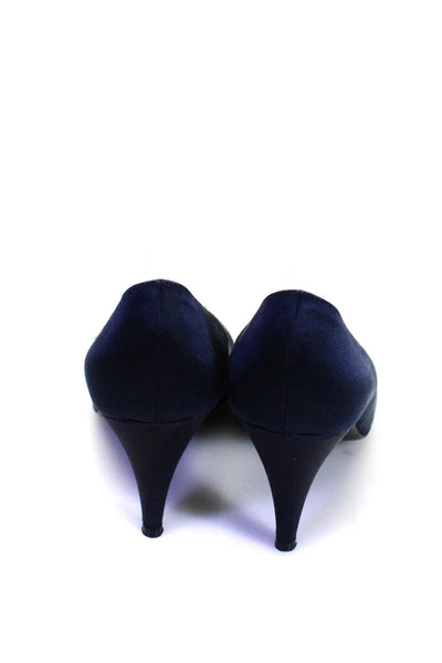 Bruno Magli Womens Navy Blue Leather Heels Pumps Shoes Size 7B