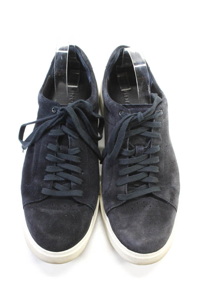 Vince Mens Navy Suede Low Top Lace Up Fashion Sneakers Shoes Size 12M