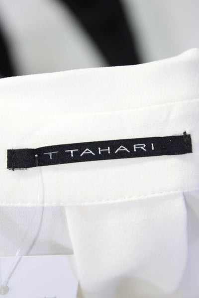 T Tahari Womens Button Front Lightweight Collared Shirt White Size Small