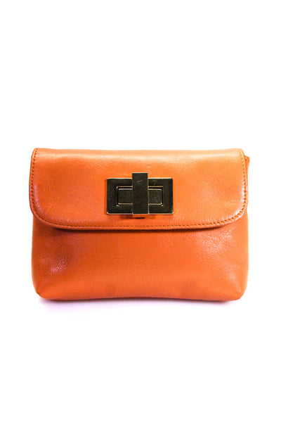Rowallan Womend Leather Gold Tone Crossbody Shoulder Handbag Orange