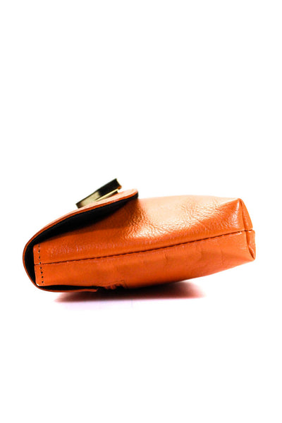 Rowallan Womend Leather Gold Tone Crossbody Shoulder Handbag Orange