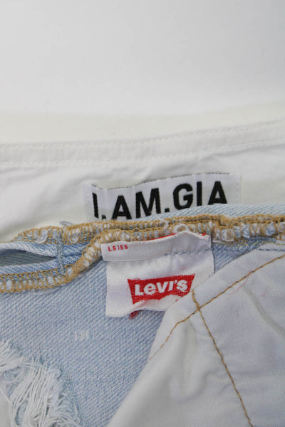 Levis I am Gia Womens Shorts Pants Blue White Size 23 Extra Small Lot 2