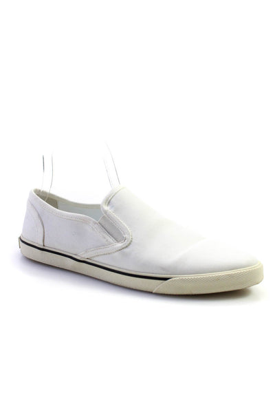 Celine Womens Pointed Toe Slip On Canvas Sneakers White Size 38 8