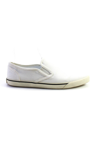 Celine Womens Pointed Toe Slip On Canvas Sneakers White Size 38 8