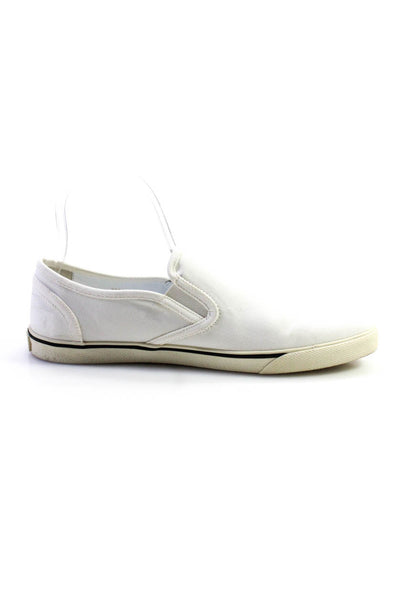 Celine Womens Pointed Toe Slip On Canvas Sneakers White Size 38 8