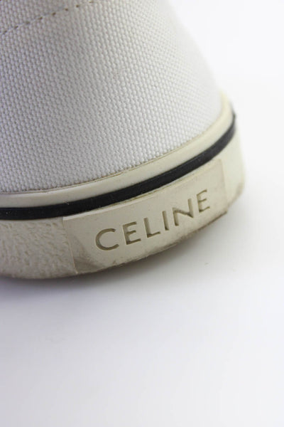 Celine Womens Pointed Toe Slip On Canvas Sneakers White Size 38 8