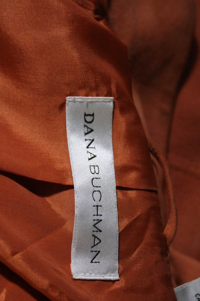 Dana Buchman Womens Suede Full Zipper High Neck Light Jacket Orange Size 10