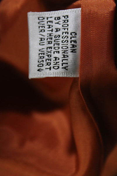 Dana Buchman Womens Suede Full Zipper High Neck Light Jacket Orange Size 10