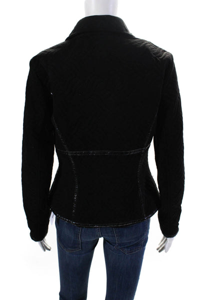 Anne Fontaine Womens Suede Textured Full Zipper Jacket Black Size EUR 40