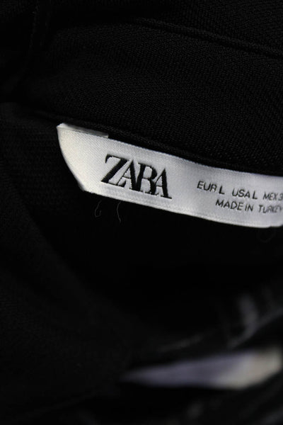 Zara Womens Cotton Long Sleeve Lace Up Button Down Blouse Blue Size L S Lot 3