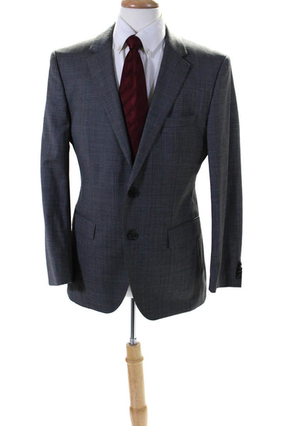 Boss Hugo Boss Mens Woven Two Button Blazer Jacket Gray Wool Size 40