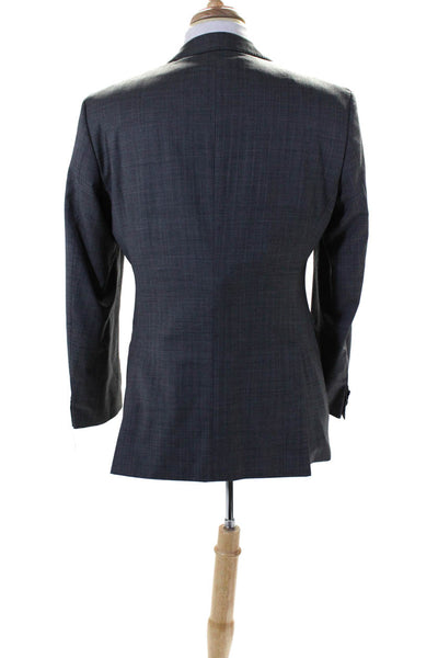 Boss Hugo Boss Mens Woven Two Button Blazer Jacket Gray Wool Size 40