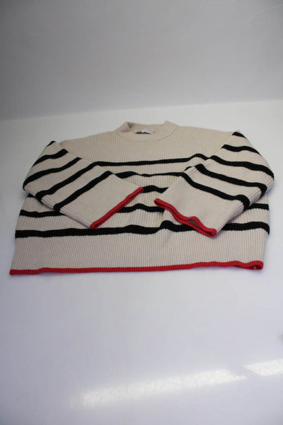 Zara Womens Thick Knit Ribbed Striped Sweater Blouse Size Small Medium Lot 3