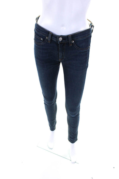 Rag & Bone Jean Womens Mid Rise Skinny Leg Jeans Hague Blue Cotton Size 27