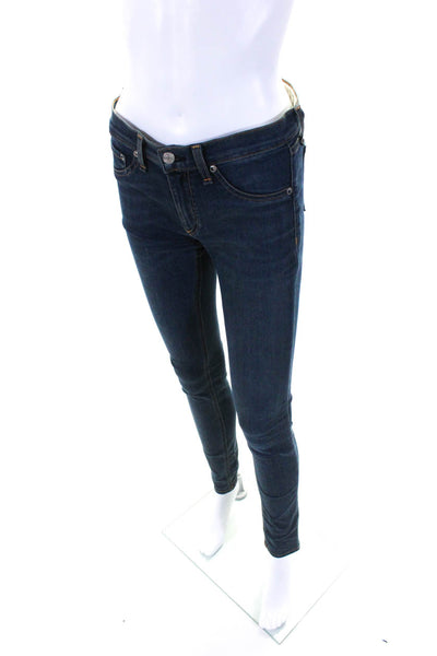 Rag & Bone Jean Womens Mid Rise Skinny Leg Jeans Hague Blue Cotton Size 27