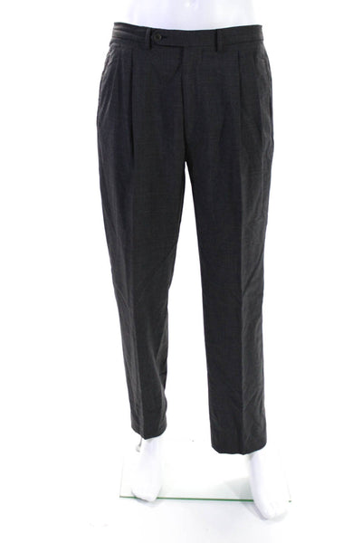Giorgio Armani Mens Pleated Front High Rise Dress Pants Gray Size 34