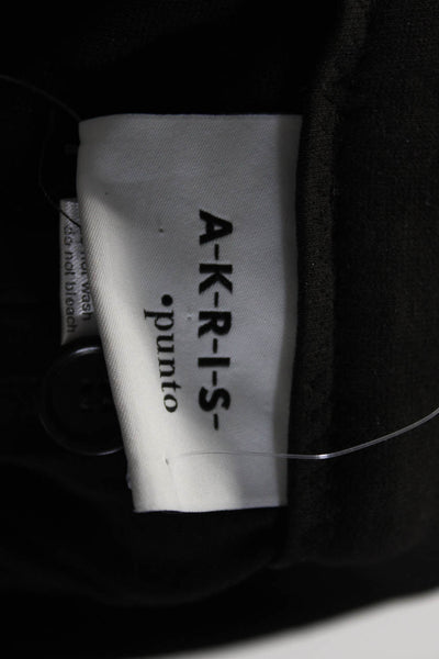 Akris Punto Womens Zipper Fly High Rise Pleated Trouser Pants Black Size 8
