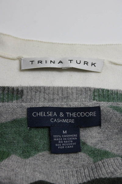 Trina Turk Chelsea & Theodore Womens Sweaters White Gray Size Small Medium Lot 2