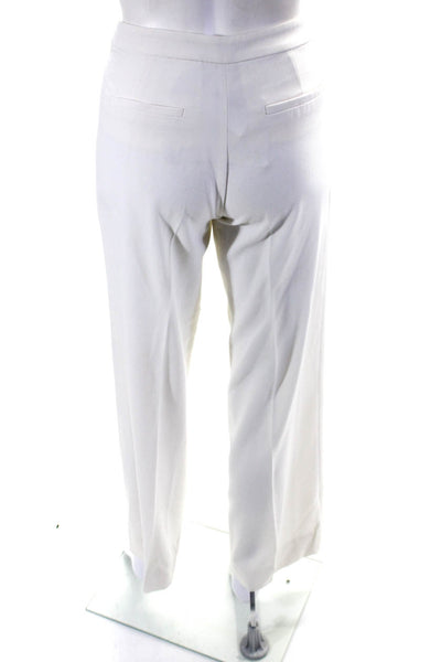 Intermix Womens Pleated Zipped Hook & Eye Straight High Waist Pants White Size P