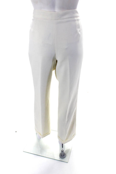 Alexis Womens Pleated Hook & Eye Zipped Straight Leg Dress Pants White Size XS