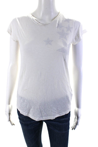 Zadig & Voltaire Womens Cotton Round Neck Short Sleeve T-Shirt Top White Size S