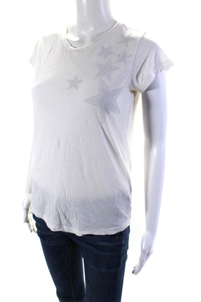 Zadig & Voltaire Womens Cotton Round Neck Short Sleeve T-Shirt Top White Size S