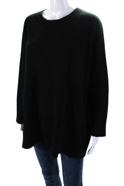 Jumper Womens Black Cashmere Crew Neck Long Sleeve Pullover Sweater Top Size 2