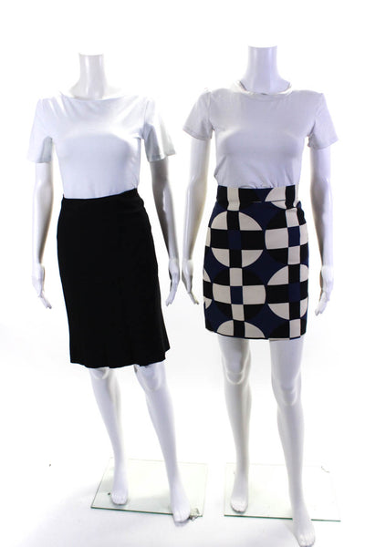 Club Monaco J Crew Womens Pencil A-Line Skirts Black Multicolor Size 4 Lot 2