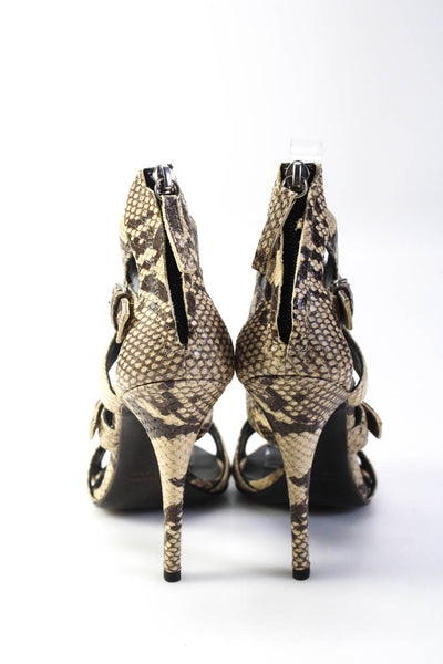 Giuseppe Zanotti Design Womens Faux Snakeskin Strappy Sandals Brown 36.5 6.5