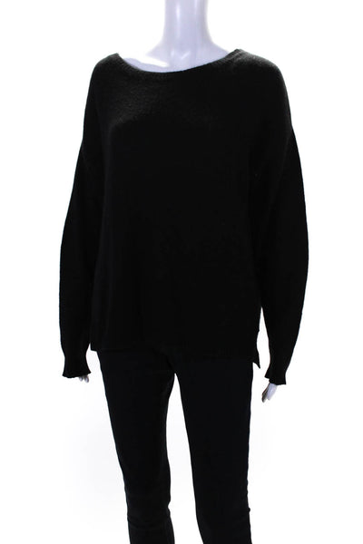 360 Cashmere Womens Black Cashmere Crew Neck Pullover Sweater Top Size L