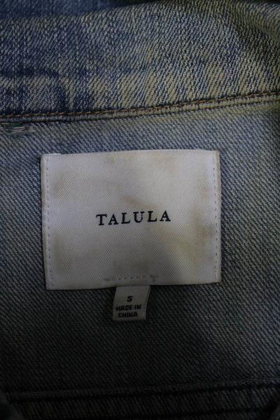 Talula Wonens Denim Button Down Vest Blue Size Small