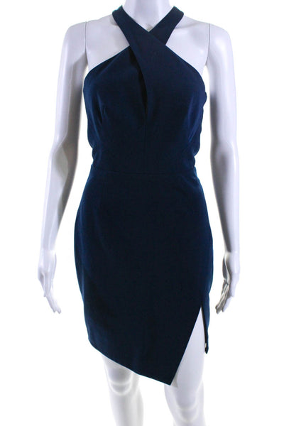 Keepsake Womens Cross Strap Sleeveless Dress Navy Blue Size Extra Small