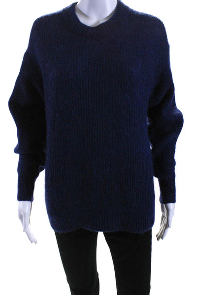 Everlane Womens Crew Neck Oversize Pullover Sweater Blue Alpaca Size Extra Small