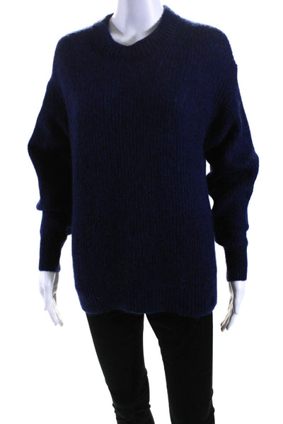 Everlane Womens Crew Neck Oversize Pullover Sweater Blue Alpaca Size Extra Small