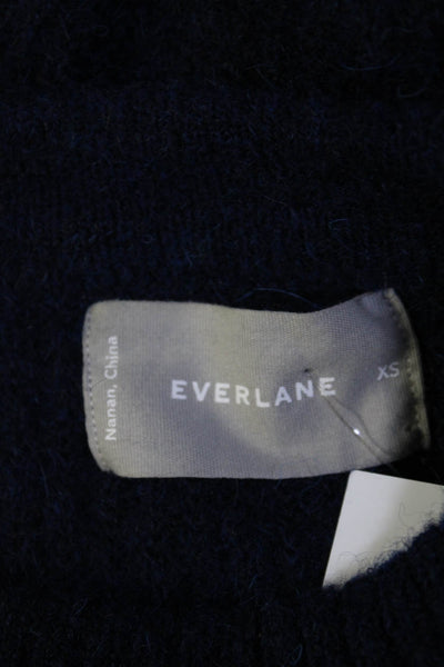 Everlane Womens Crew Neck Oversize Pullover Sweater Blue Alpaca Size Extra Small