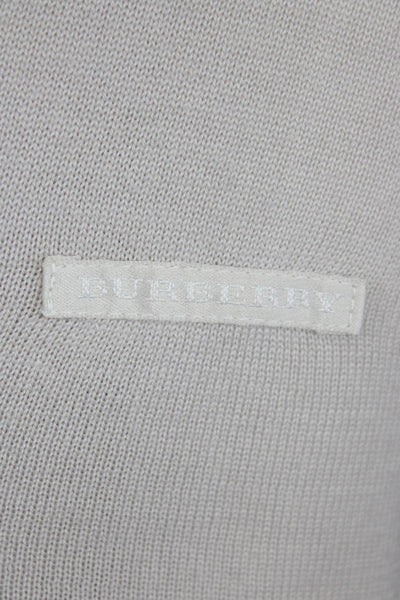 Burberry Golf Womens Merino Wool V-Neck Pullover Sweater Top Beige Size M