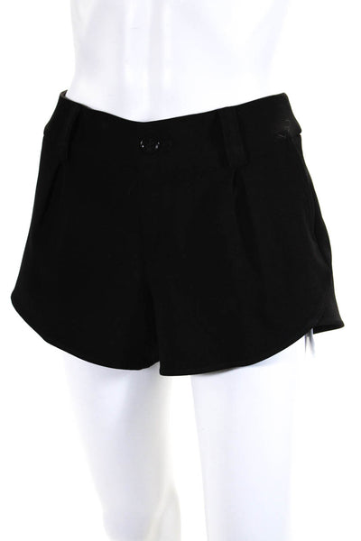 Alice + Olivia Womens Pleated Front Low Rise Dress Shorts Black Size Extra Small