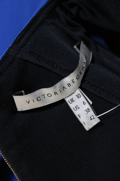 Victoria Beckham Womens Sleeveless Wiggle Pencil Midi Dress Blue Size 6