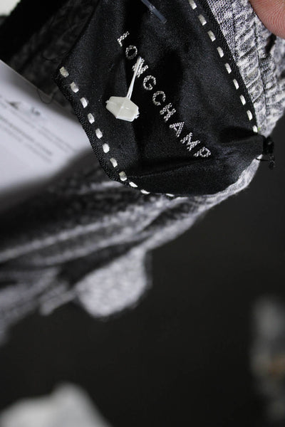 Longchamp Womens Black Graphic Print V-Neck Long Sleeve Shift Dress Size 36