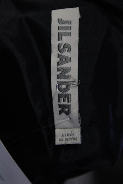 Jil Sander Womens Navy Blue Three Button Long Sleeve Blazer Size M