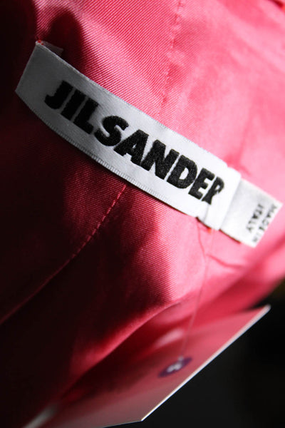 Jil Sander Womens Bright Red Wool Two Button Long Sleeve Blazer Size 34