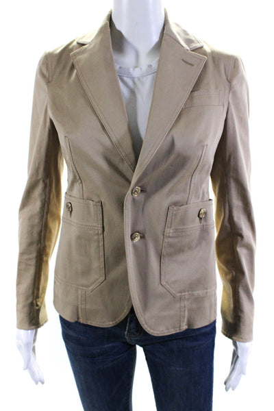 Dsquared2 Womens Khaki Two Button Front Pockets Long Sleeve Blazer Size 38