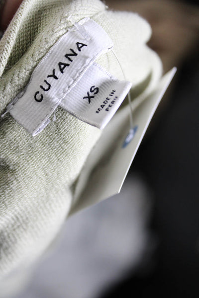 Cuyana Womens Green Cotton Crew Neck Pocket Long Sleeve Sweatshirt Size XS