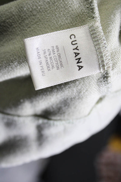 Cuyana Womens Green Cotton Crew Neck Pocket Long Sleeve Sweatshirt Size XS