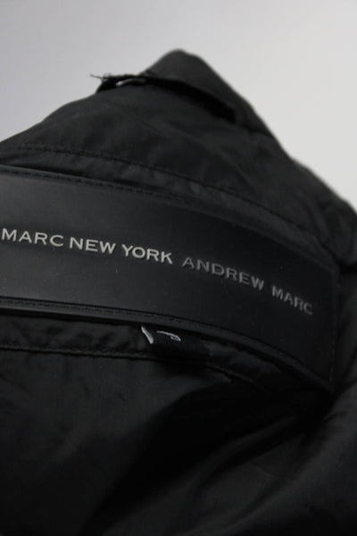 Marc New York Mens Quilted Texture Zipper Closure Jacket Black Size Large