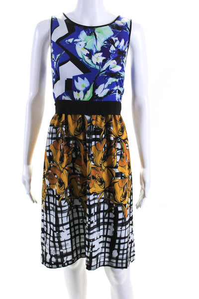 Clover Canyon Womens Floral Print Sleeveless Midi Sheath Dress Multicolor Size L