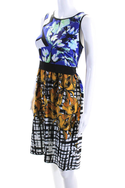 Clover Canyon Womens Floral Print Sleeveless Midi Sheath Dress Multicolor Size L