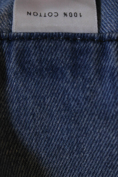 Grlfrnd Womens Mia Paper Bag Waist Belted Skinny Jeans Light Blue Size 26