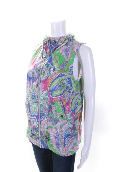 Polo Golf Ralph Lauren Womens Paisley Print High Neck Vest Multicolor Size M